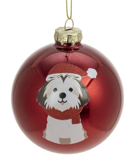 Lasipallo | Koira tonttulakissa